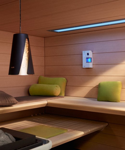 Interieur van de AURA sauna