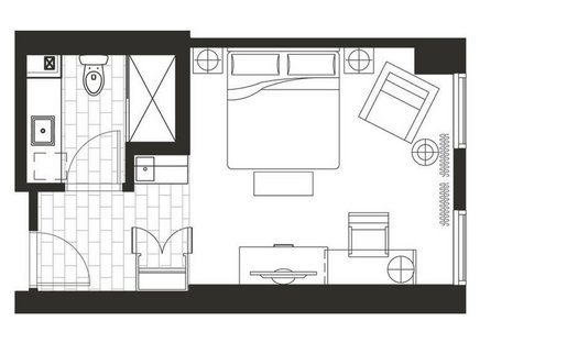 Plattegrond hotelkamer