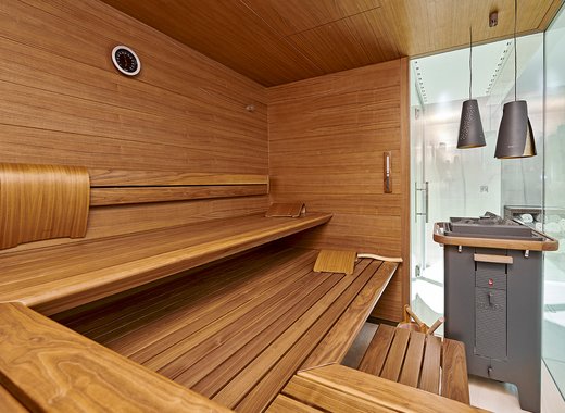Sauna AURA interieur in notenhout