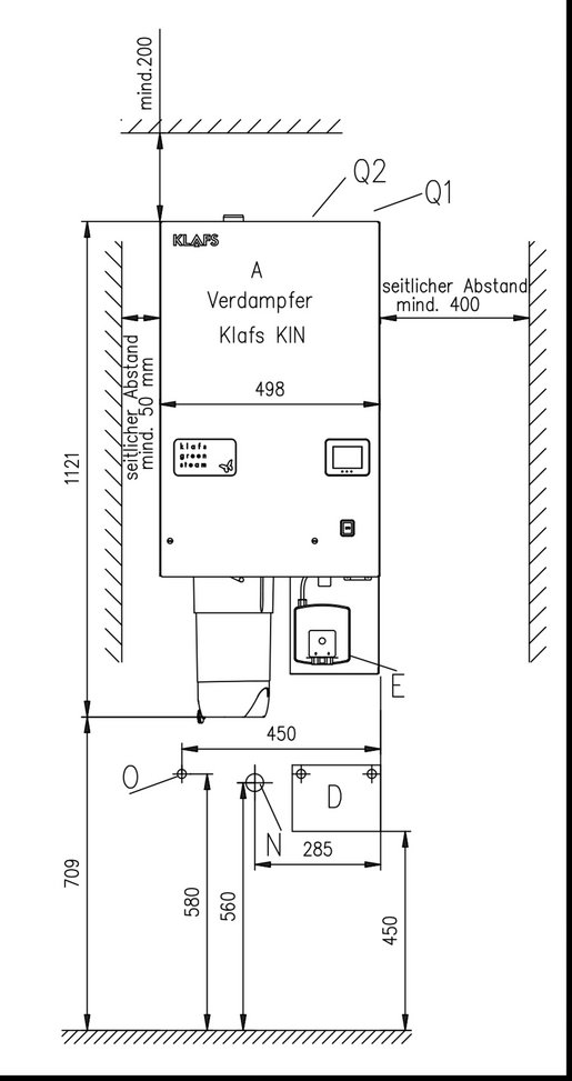 KLAFS verdamper KIN afmetingen